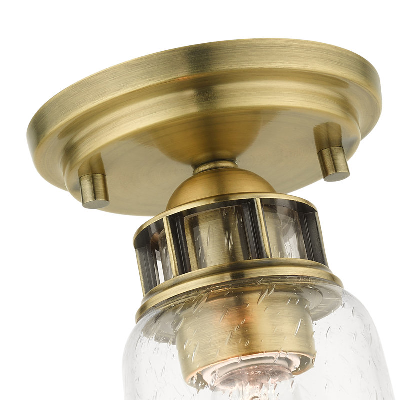Plafonnier encastré 1 lumière 5,125 po Miceli, Laiton antique