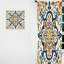 Rideaux en velours abstrait bleu méditerranéen IV Retro - 1 panneau-112760480