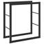  Support à bois de chauffage noir en acier 21,7 po x 11,8 po x 24 po