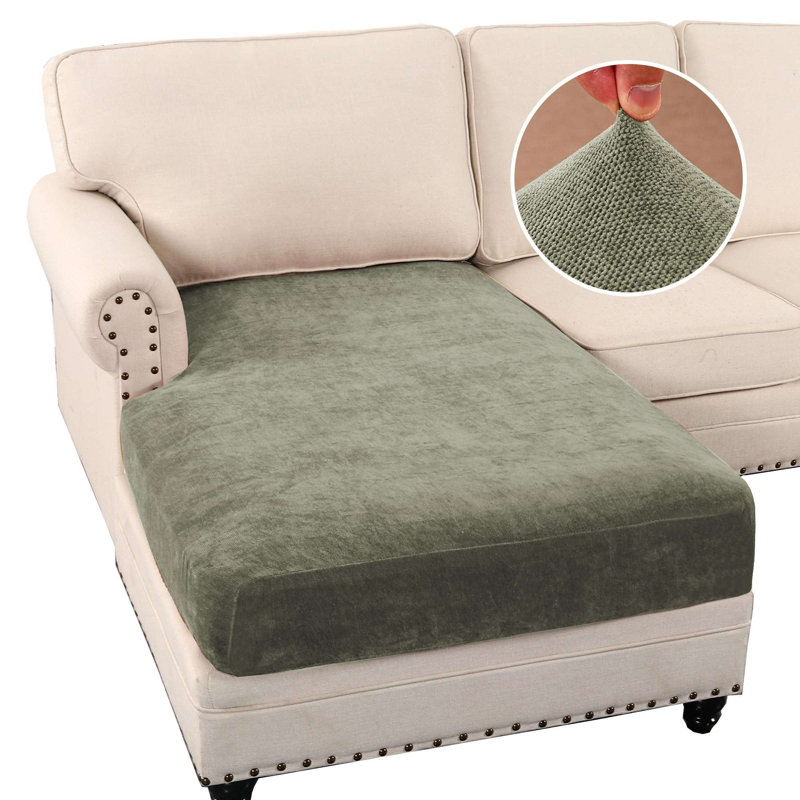 Housse pour canapé modulaire antidérapante en chenille extensible et lavable à la machine , Teatree