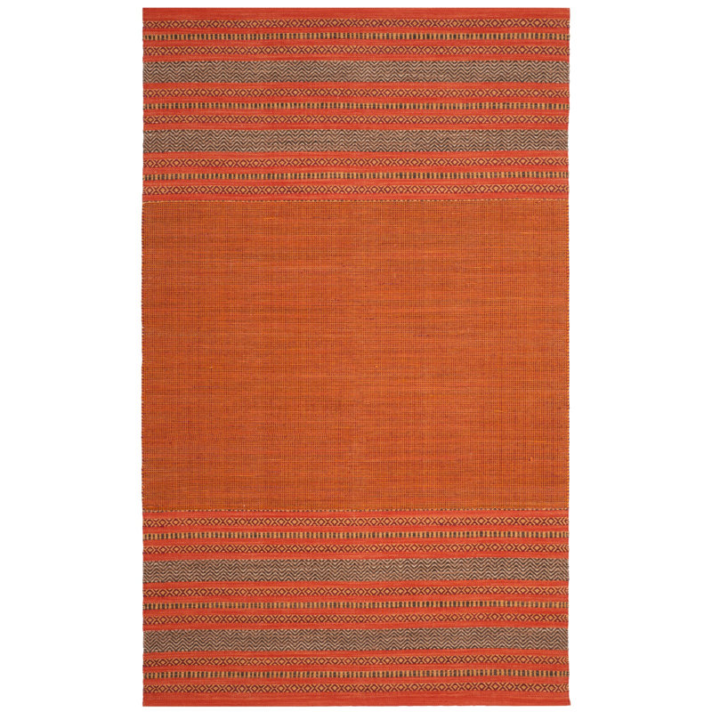 Bokara Hills Hand Woven Cotton Striped Rug, Rectangle 4' x 6'