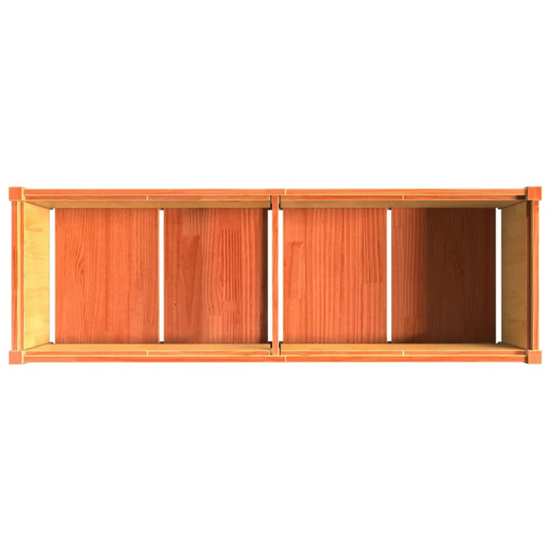 One Allium Way® Garden Planter 59.1"X19.7"X19.7" Solid Wood Pine, Wax Brown