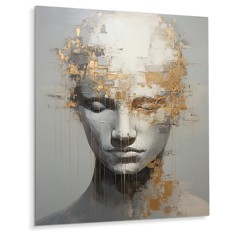 "Man Meditation Mind" sur métal, H 40 po x l 30 po x P 1,5 po