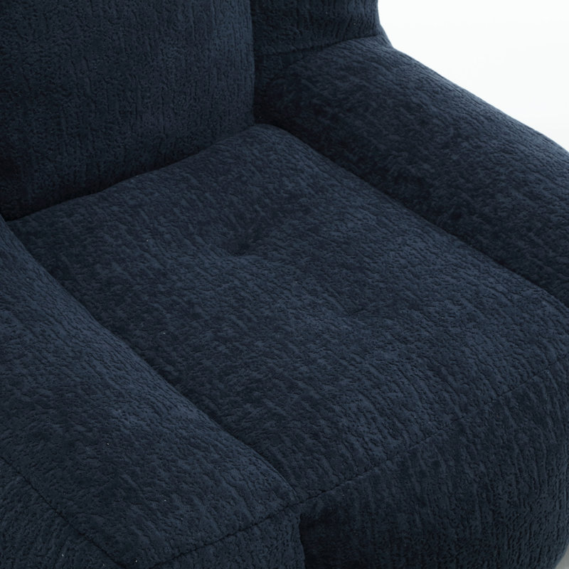 Fauteuil à billes Fluffy, Velours bleu