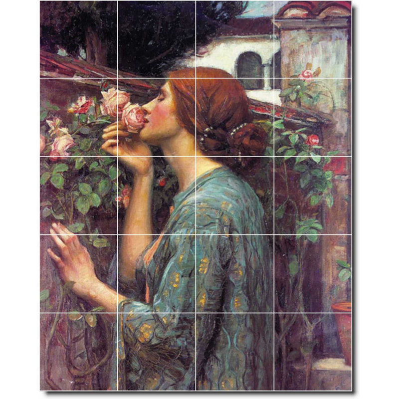Carreau de céramique décorative 24 po x 30 po 6 po x 6 po, John Waterhouse, peinture de femme W09406