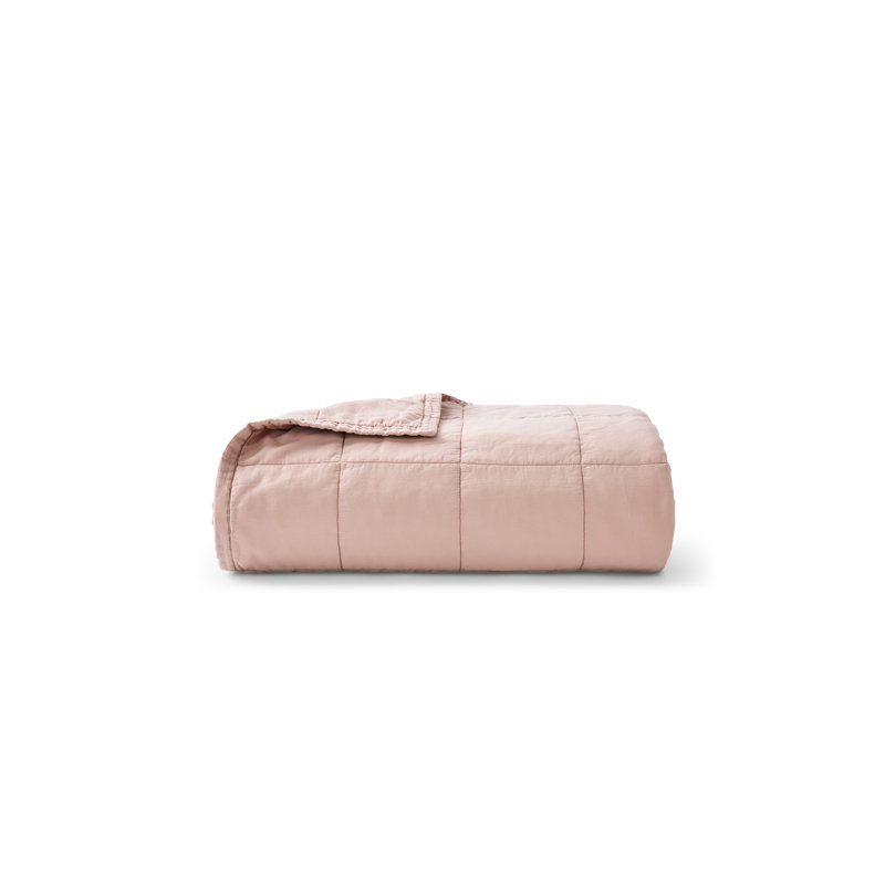 Laundered Cotton Throw Blanket, Pink
