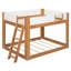 Lit double superposé double pleine grandeur, lit superposé convertible en bois avec échelle réversible et garde-corps de sécurité, noyer et blanc-1164446139-1164446142