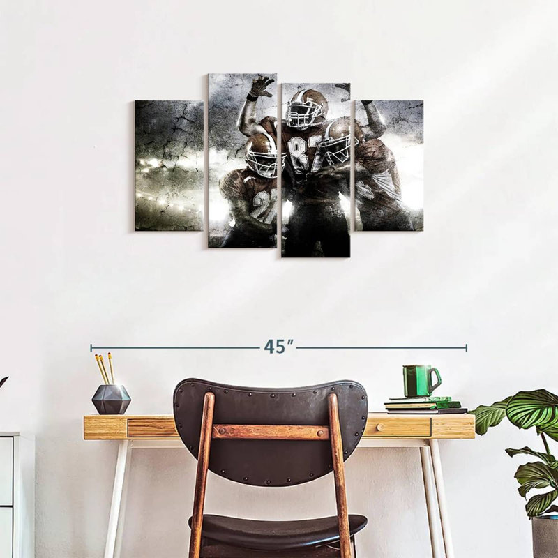 " Thrilling Football " 4 - Pieces, 22" H x 36" W x 1" D