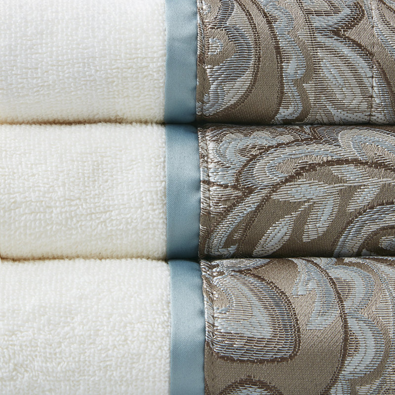 Ensemble de 6 serviettes jacquard, White+Brown