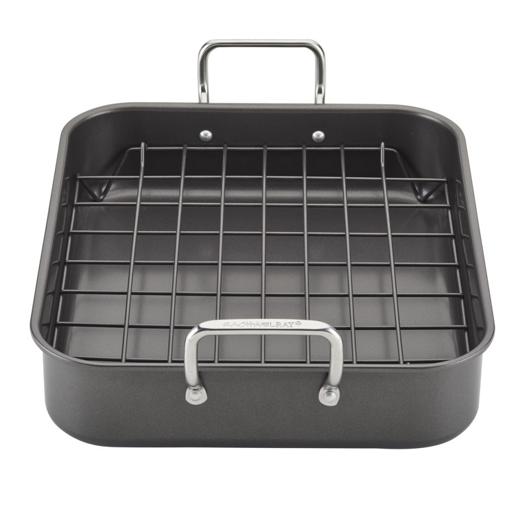 Roasting Pan with Rack 16.5 Inch Stainless Steel Rectangular