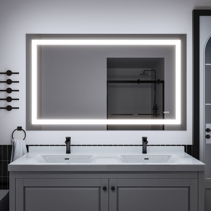 Miroir de salle de bain avec lumière avant, 36 po x 60 po