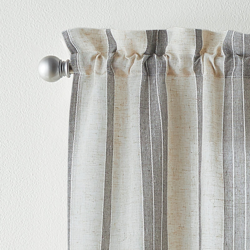 Salerna Striped Swag 54'' W Window Valance in Gray