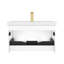 Meuble-lavabo flottant mural avec lavabo 30 po Liyah - devant cannelé, tiroirs à fermeture en douceur et plateau en acrylique-87851054