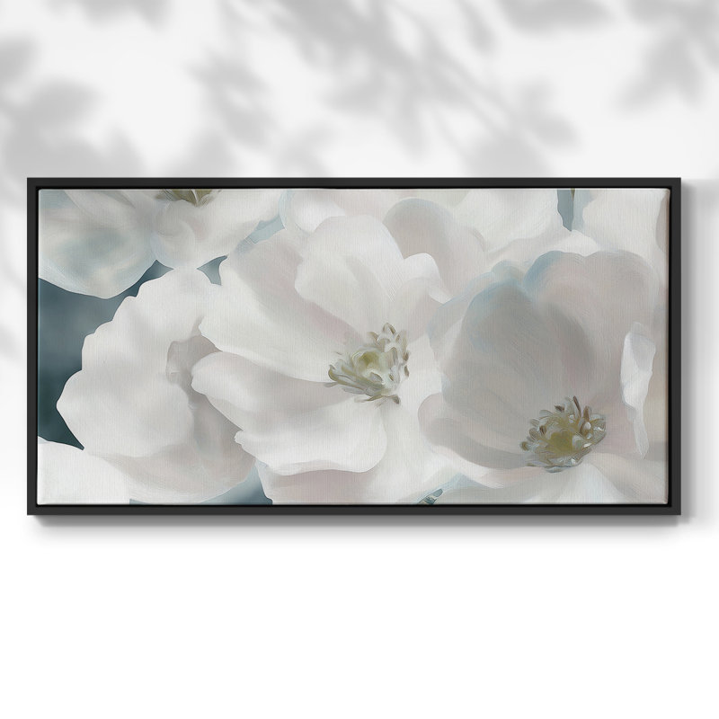 Botanical Series-CECXLI- Toile tendue avec châssis tendue, prête à être accrochée, Noir, H 17 po x l 33 po