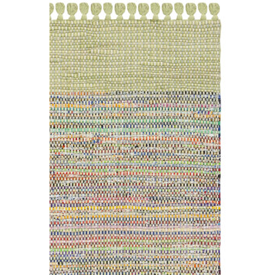 Tapis vert / gris / bleu en coton noué à la main Ekaterina