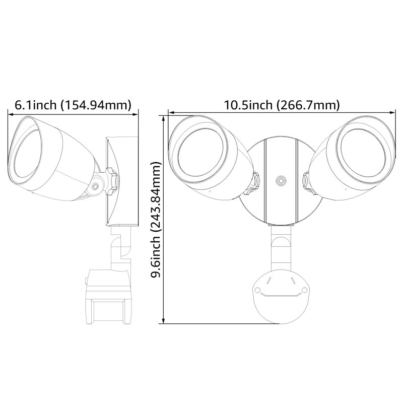 LED Hardwired Sensor Security Flood Light Dusk to Dawn 4 Modes, White