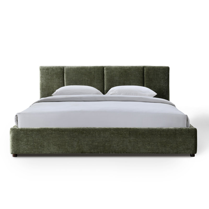 Condit Upholstered Platform Bed, King, Moss Green