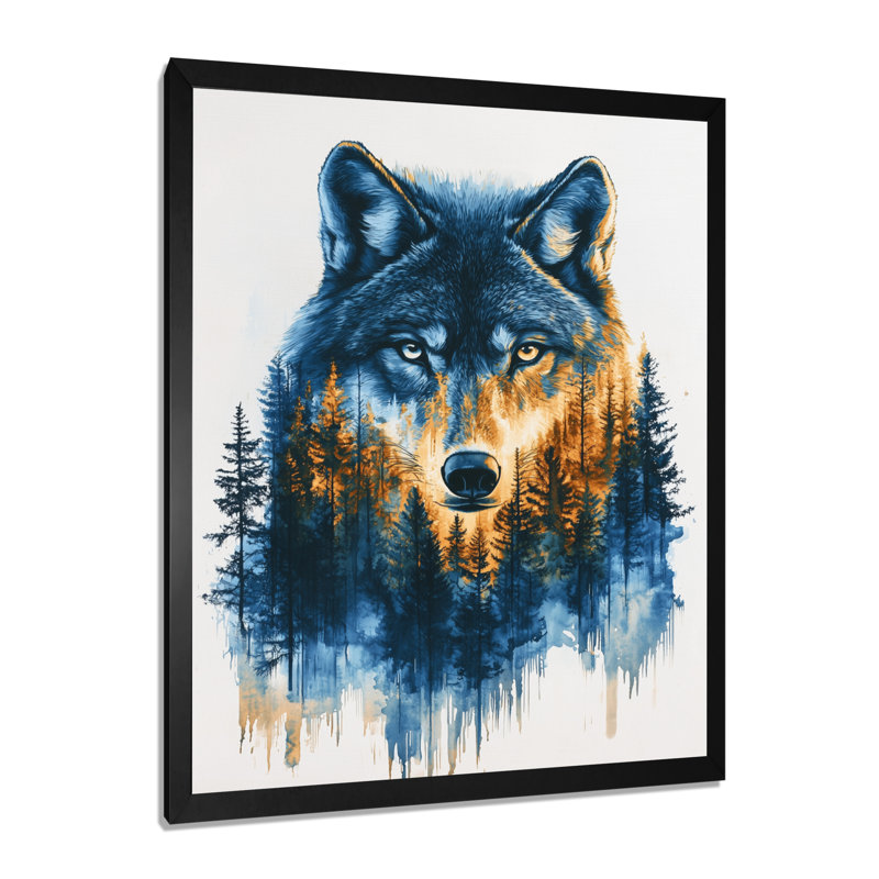Giesbert - animaux, art mural, Noir, noir, noir, noir, H 20 po x l 12 po, Reproduction encadrée sans passe-partout
