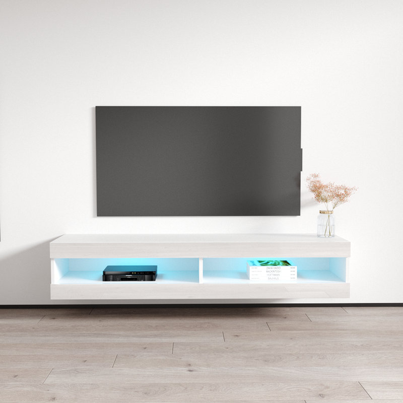 Meuble télé flottant blanc Type-34 de 63 po Fly, blanc