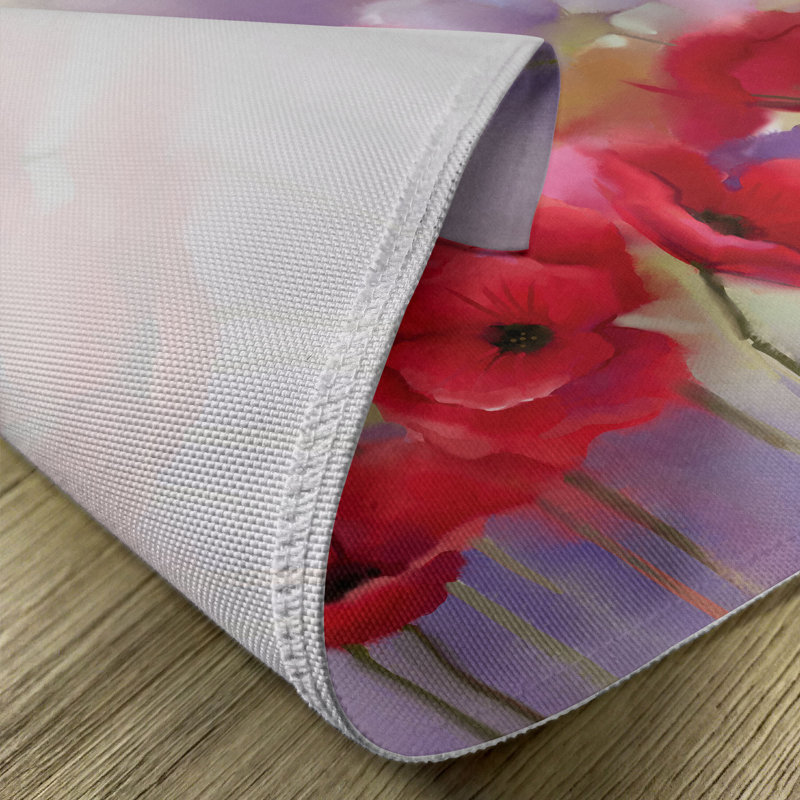 Ensemble de 8 napperons East Spring Home Poppy Flower