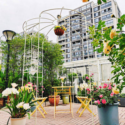 Metal Garden Arch Iron Garden Arbors Gazebo Dia High Birdcage Shape Pergola Pavilion for Wedding Ceremony