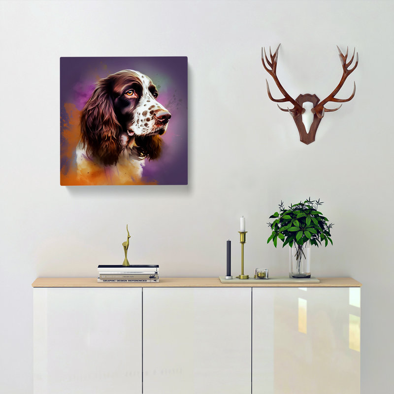 English Springer Spaniel Conceptual Art - Print, 50cm H x 50cm W x 3cm D