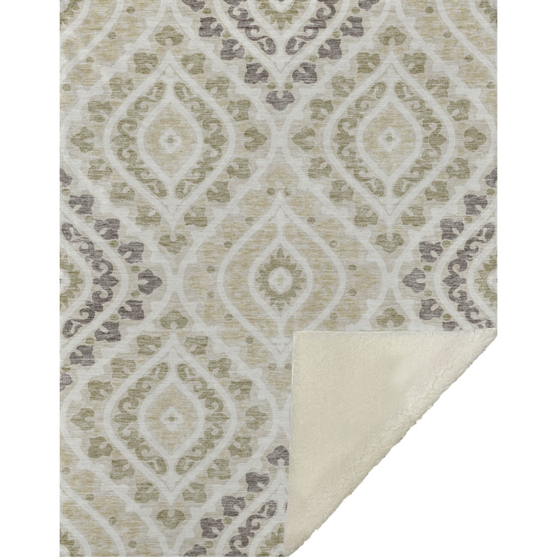 Jeté en laine Sherpa ASB761 Addison, Beige