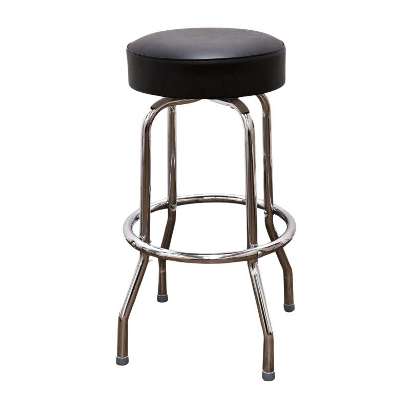Retro Home Single Ring Swivel Bar & Counter Stool, Counter Stool (24" Seat Height), Black