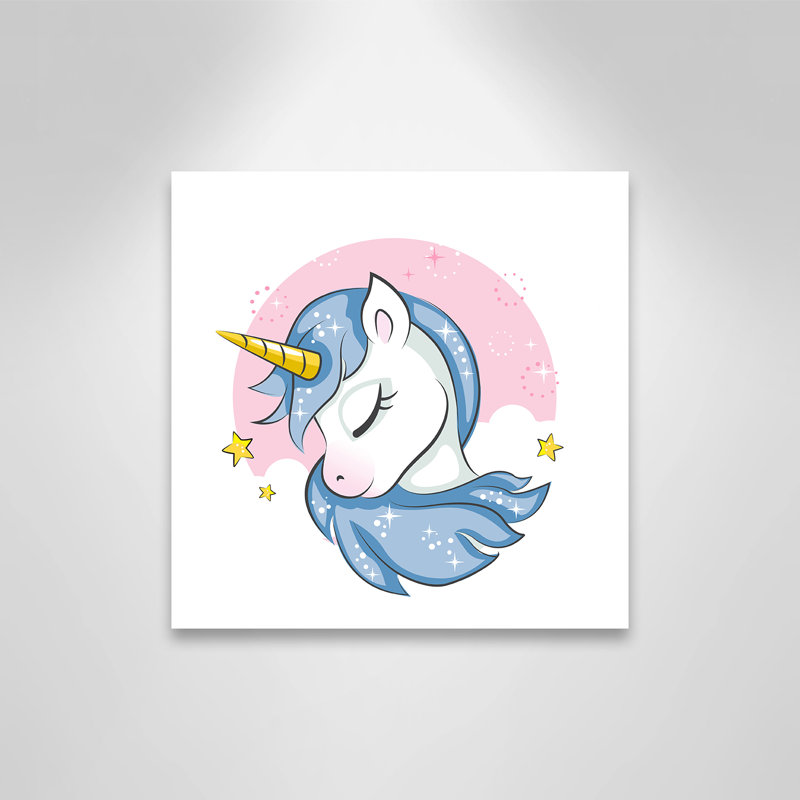 Impression sur papier Sparkly Unicorn, H 12 po x l 12 po x P 1,5 po, Canevas