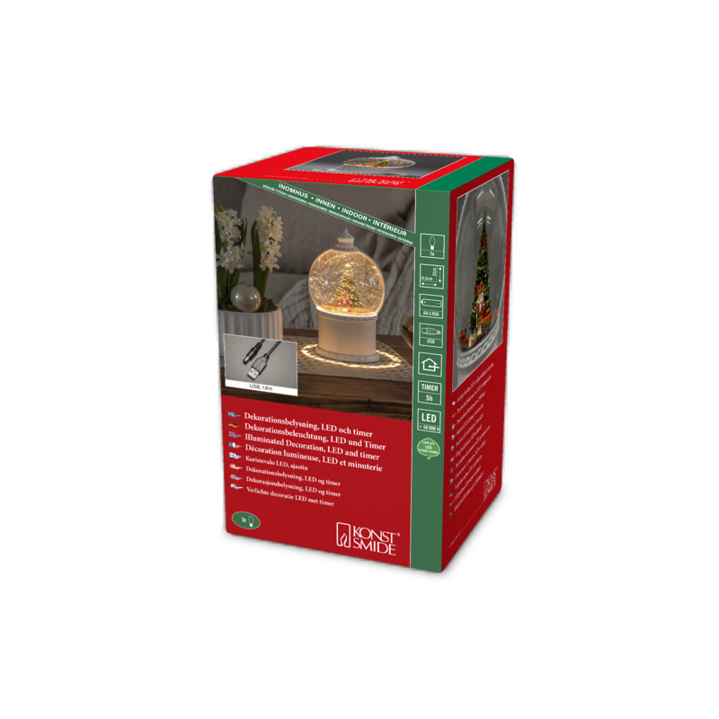 Santa and Christmas Tree 21cm Figurine