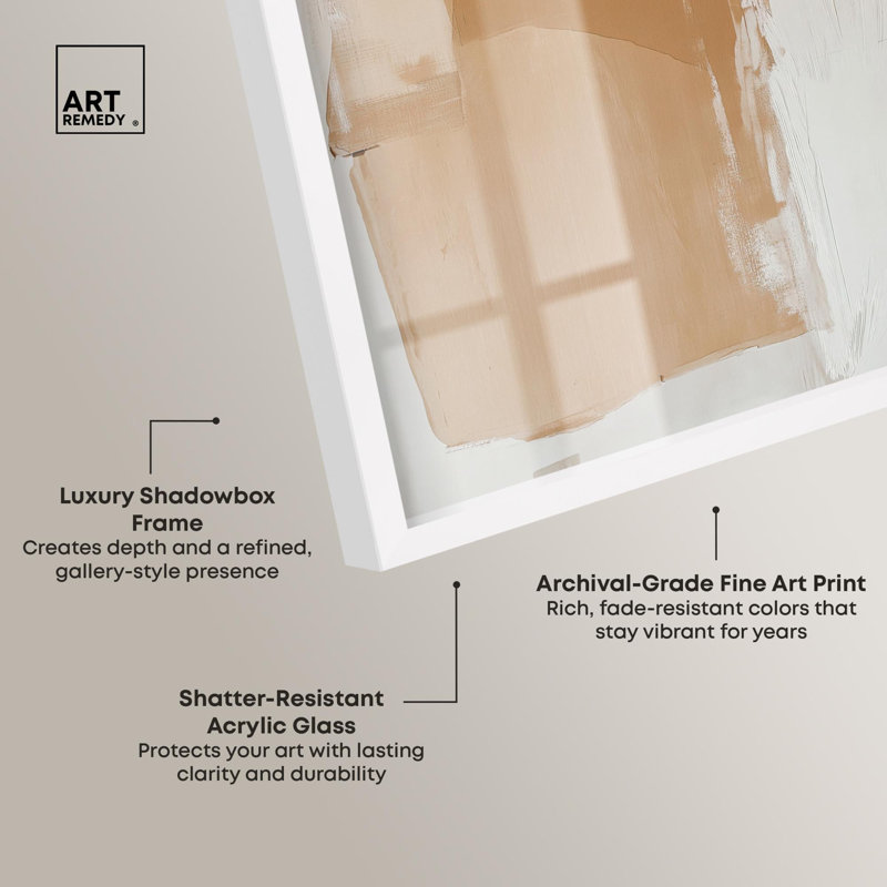 Terra Layers Shadowbox Print Boho Art par Art Remedy, H 46 po x l 37 po, Blanc