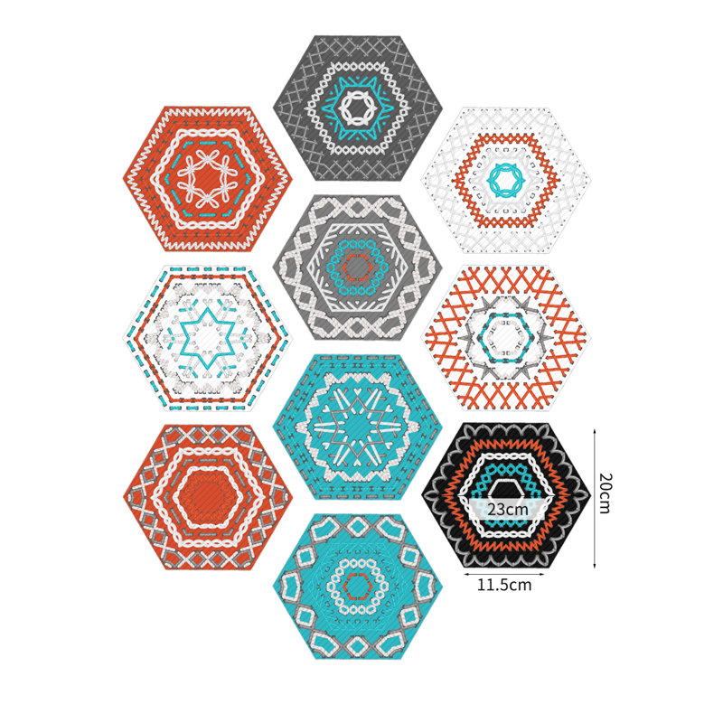 Décalcomanie de plancher hexagonales et carreaux