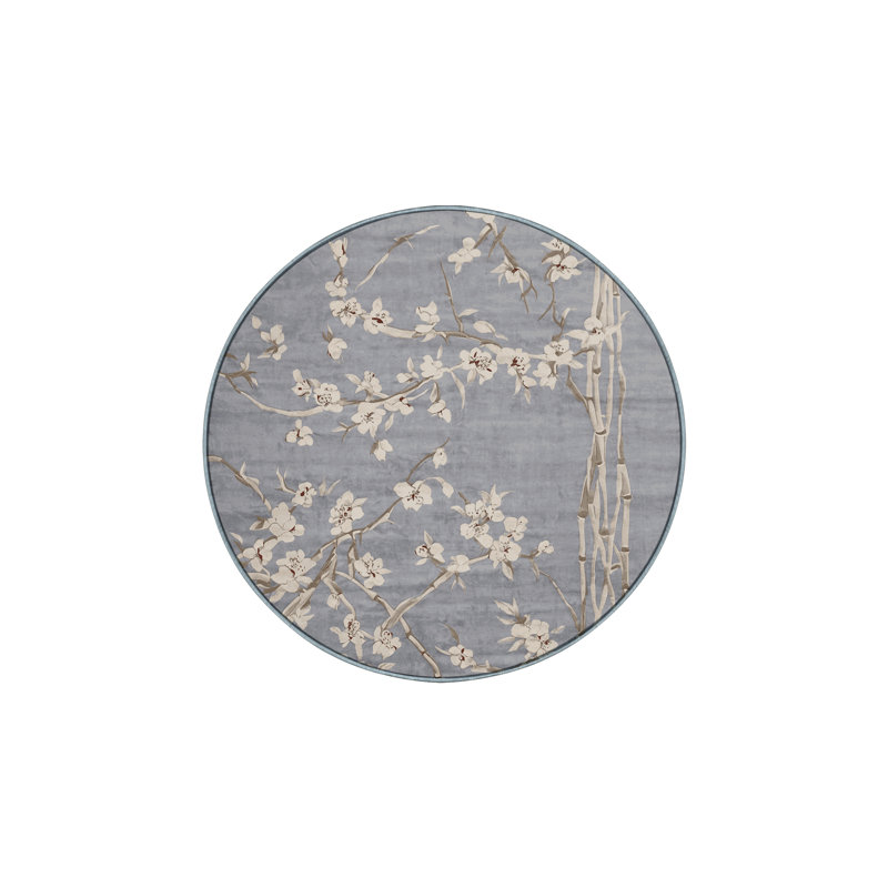 Silky Soft Plush Blue Area Rug, Round 8'