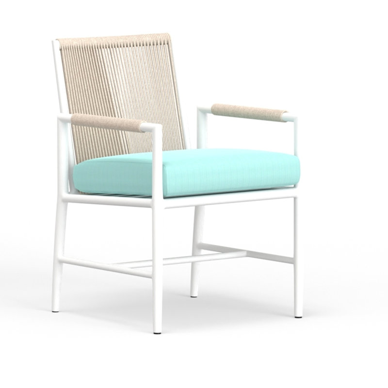 Sabbia Outdoor Dining Armchair, Dupione Celeste Sunbrella®