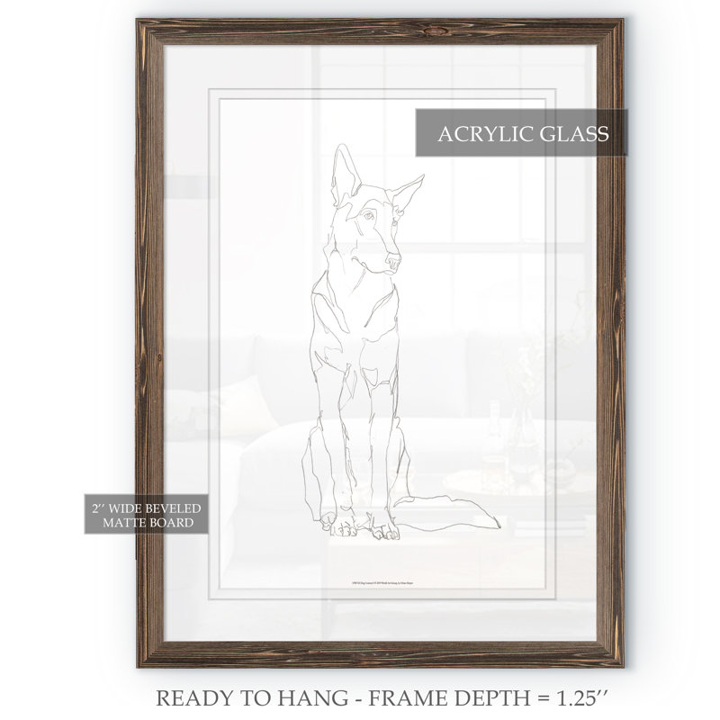 « dog contour i » par paul cezanne-cadre photo, reproduction d’art, H 30 po x l 22 po x P 1,25 po, Papier encadré moka, Blanc