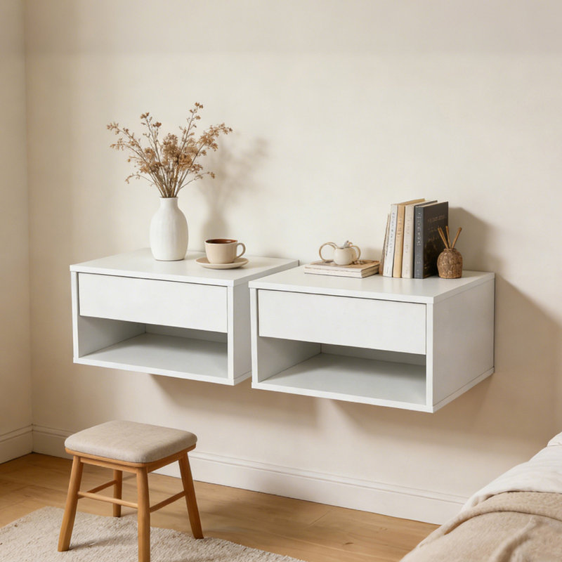 37cm W Manufactured Wood Bedside Table
