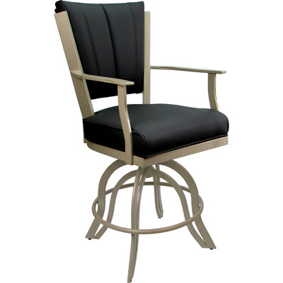 Tabouret de comptoir pivotant en cuir en métal - Siège de 26 po