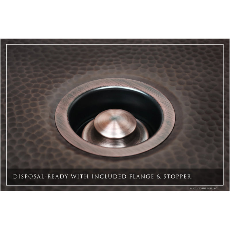 Luxury Heavy 12-Gauge Copper Farmhouse Sink, Includes Accessories, Flat Front