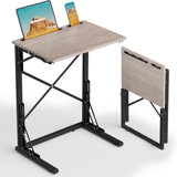 21''Wx28''h TV Tray Set Of 2, Small Foldable C-Shaped End Table For Eating With Tablet And Phone Slots, Slide Under Couch Side Table For Recliner, Living Room, Bedroom