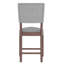 Ensemble de 4 tabourets de bar de style Mid-Century de 40,4 po avec dossier, tabourets de bar rembourrés en lin avec pieds en bois massif pour la salle à manger de l'îlot de cuisine, gris (chaises 4 pièces)