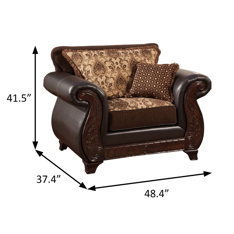 Chaise traditionnelle l 48,4 po, brun foncé, Brun foncé / brun clair