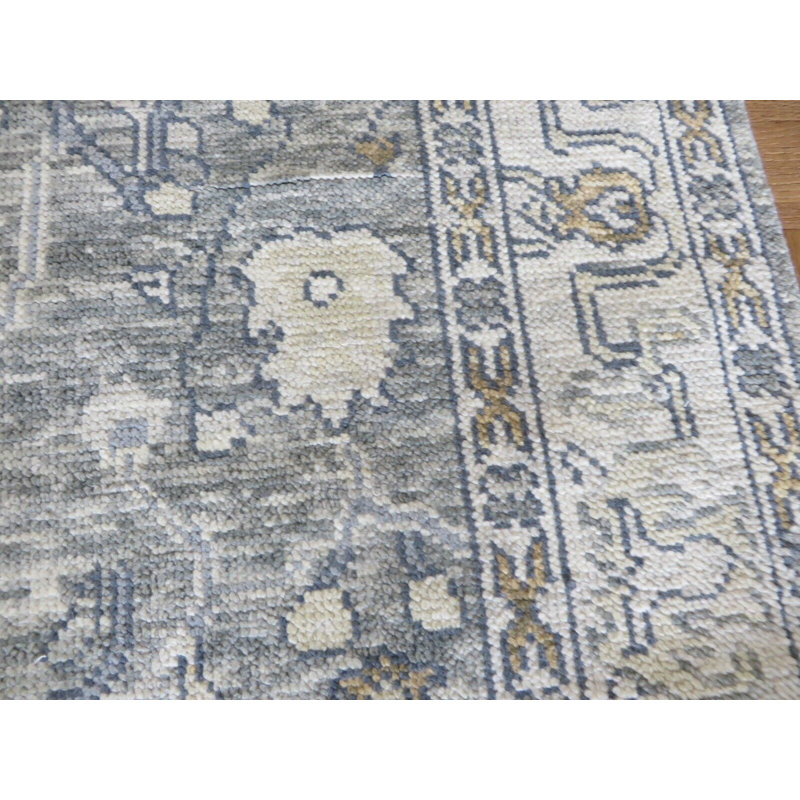 Tapis oriental moderne noué à la main gris Oushak CE3DCA3BA27D4F80B048441C9D587DFC, Rectangle 4 pi x 6 pi 1 po
