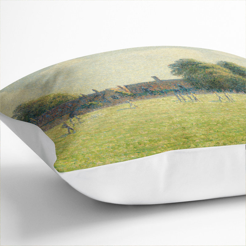 Hampton Court Green Square Throw Cushion, White, 55cm H x 55cm W x 20cm D