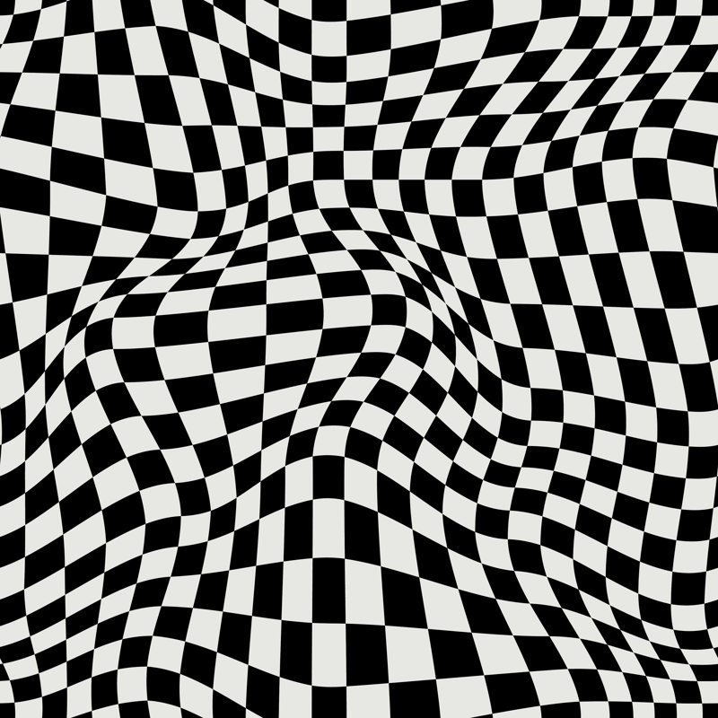 Warped Chessboard - Wrapped Canvas Print, 30cm H x 30cm W x 3.8cm D