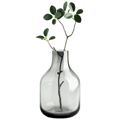 Aquista 8" Hand Blown Art Glass Grey Table Vase