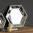 Manufactured Wood Frame Vertical Hexagon Mirror