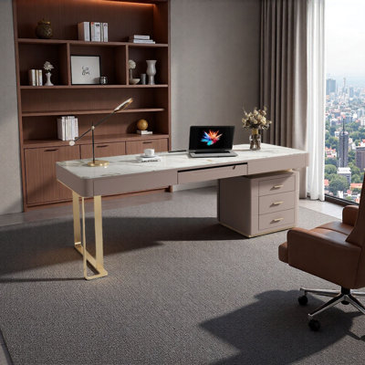 Modern Light Luxury Italian Rock-Slab Desk