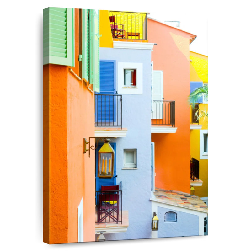 Lilie Saint Tropez Colourful Houses, 24" H x 16" W
