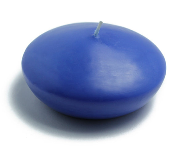 Ensemble de bougies flottantes non parfumées, H 1 po x 1,75 po de diamètre, Bleu, Ensemble de 24 pièces