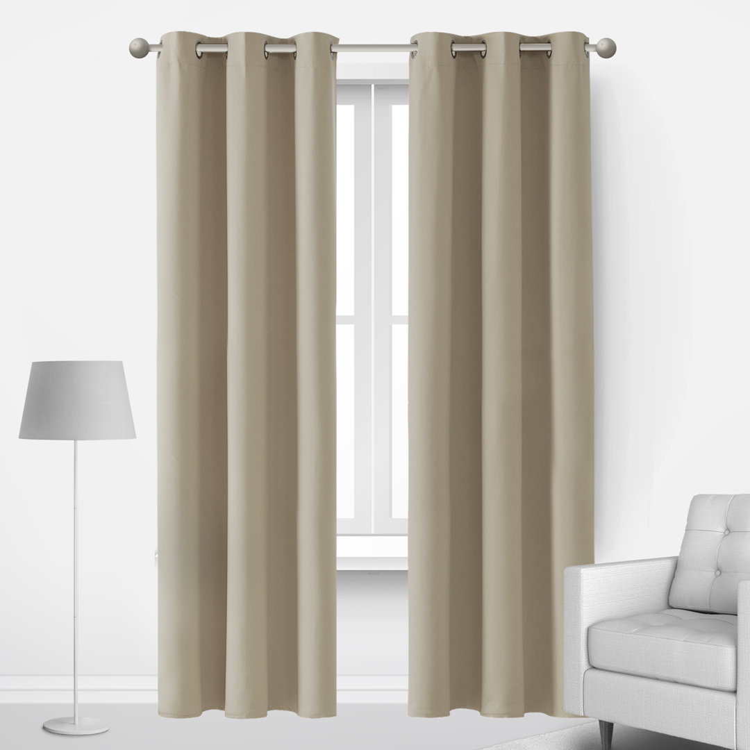 Lompoc Room Darkening Grommet Curtain Panels (Set of 2) Latitude Run® Curtain 